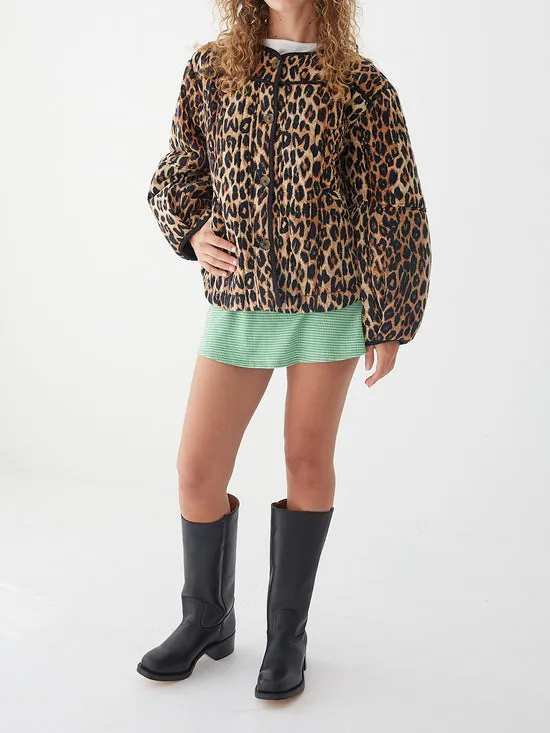 Macey Quilted Jacket Leopard Women Jackets Outerwear Lisa Says Gah