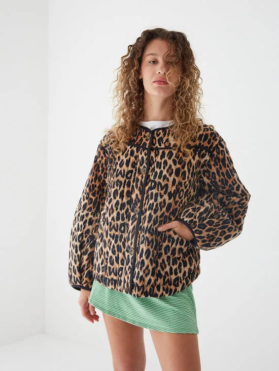 Macey Quilted Jacket Leopard Women Jackets Outerwear Lisa Says Gah