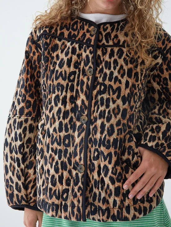 Macey Quilted Jacket Leopard Women Jackets Outerwear Lisa Says Gah