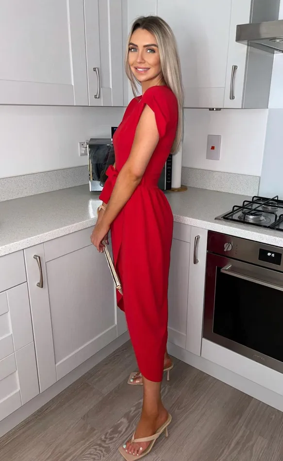 Madison Red Short Sleeve Wrap Day Dress Women Missfiga Wrap Dresses Madison Red Short Sleeve Wrap Day Dress Women Missfiga Wrap Dresses