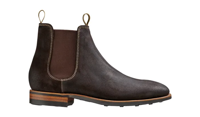 Mansfield 8211 Choc Burnish Suede Men Barker Shoes Mens Boots