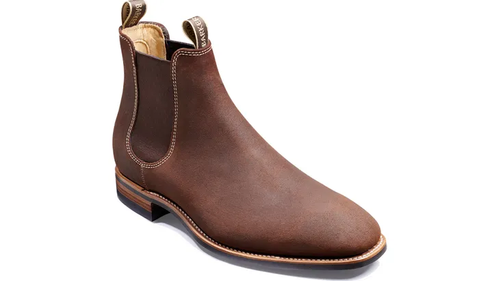 Mansfield 8211 Mid Brown Waxy Suede Men Barker Shoes Mens Boots