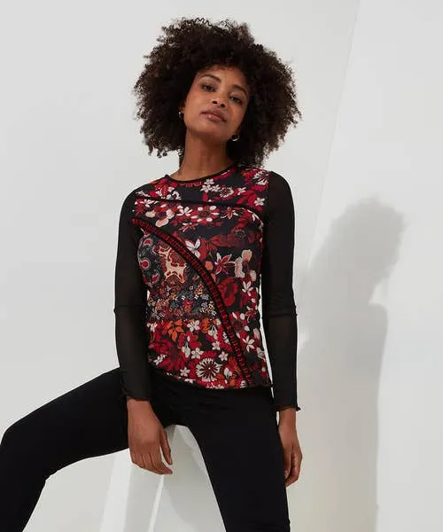 Marcie Cutabout Mesh Top Orange Apparel Tops Tunics and Blouses Joebrowns
