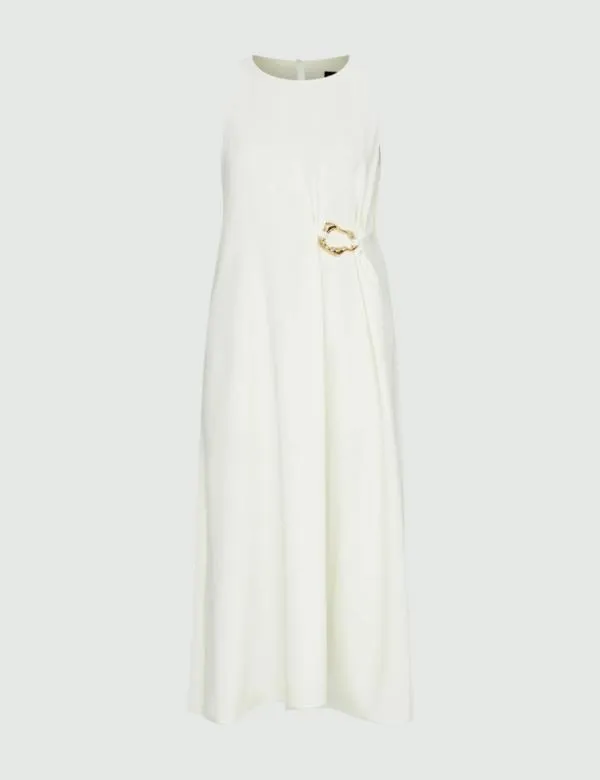 Marella Dresses Women Crepe Dress Wool White