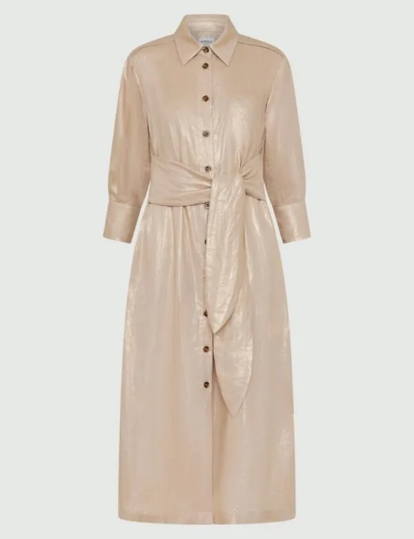 Marella Dresses Women Linen Dress Sand