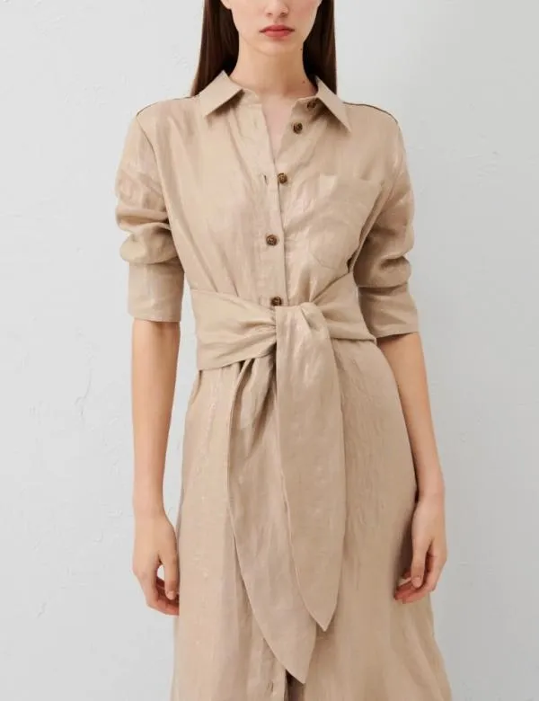 Marella Dresses Women Linen Dress Sand