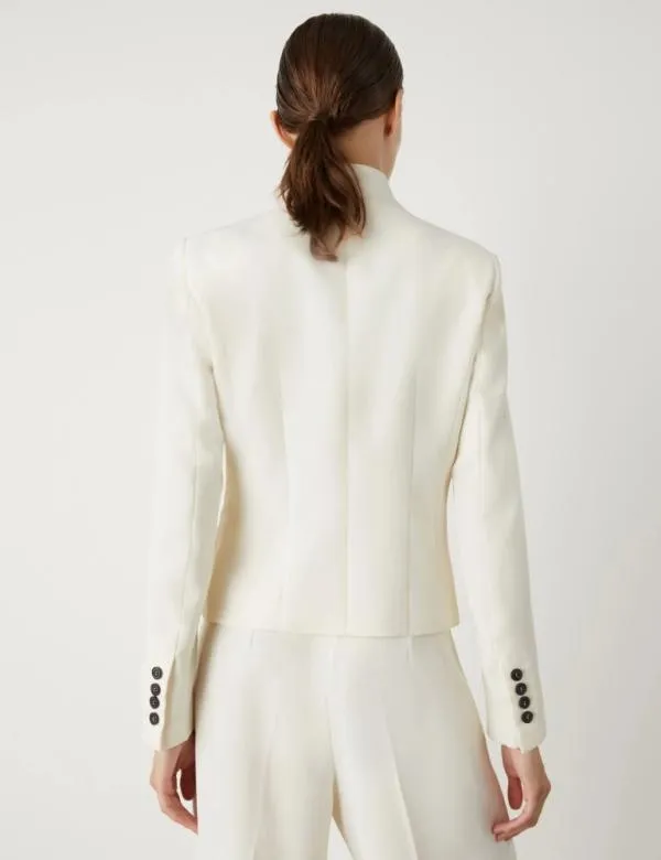 Marella Jackets Women Crepe Blazer Wool White
