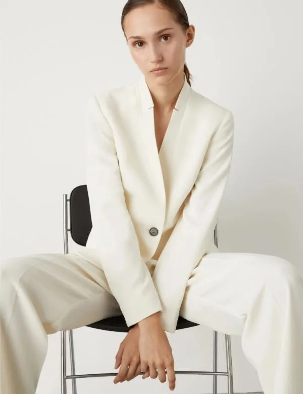 Marella Jackets Women Crepe Blazer Wool White