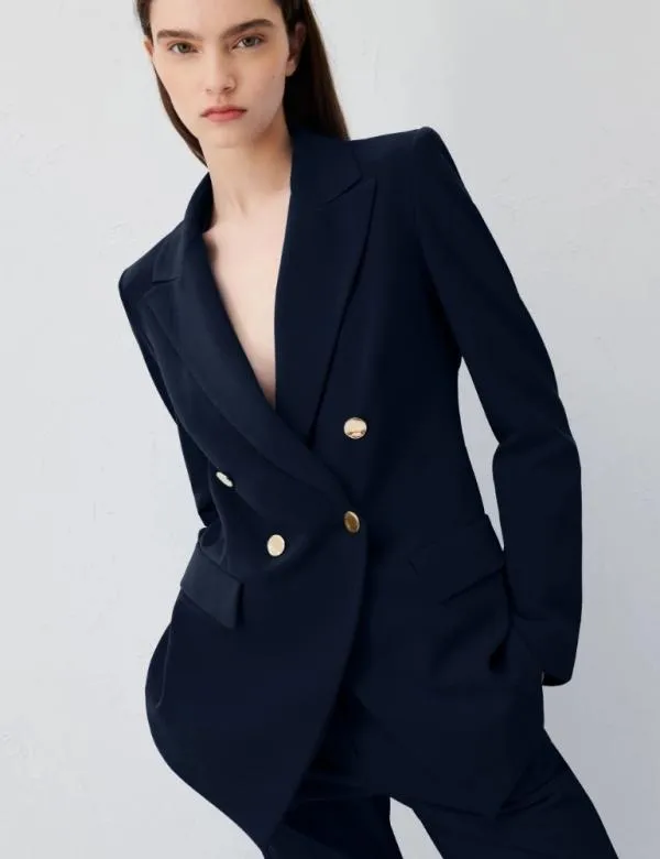 Marella Jackets Women Doublebreasted Blazer Navy