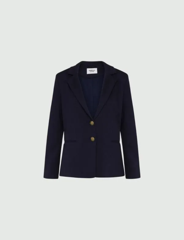 Marella Jackets Women Jersey Blazer Navy