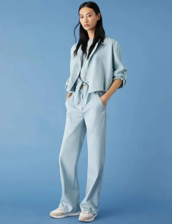 Marella Jackets Women Linenblend Jacket Skyblue