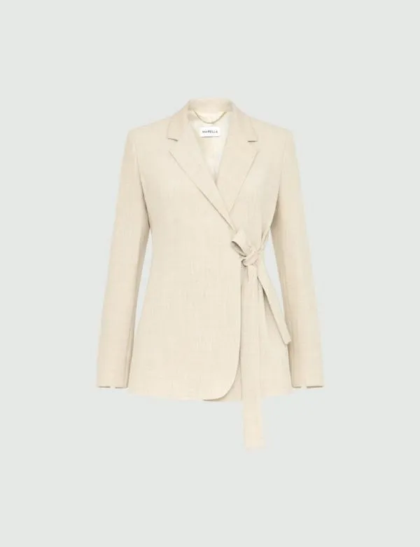 Marella Jackets Women Mlange Blazer Beige