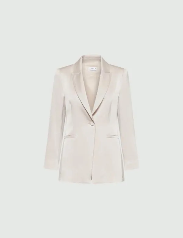 Marella Jackets Women Semifitted Blazer Stone