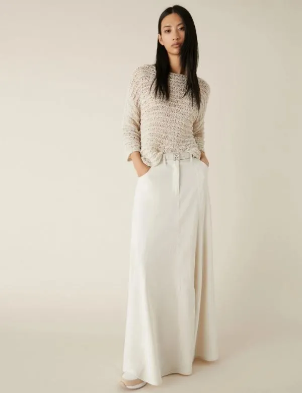 Marella Knitwear Women Cropped Sweater Wool White