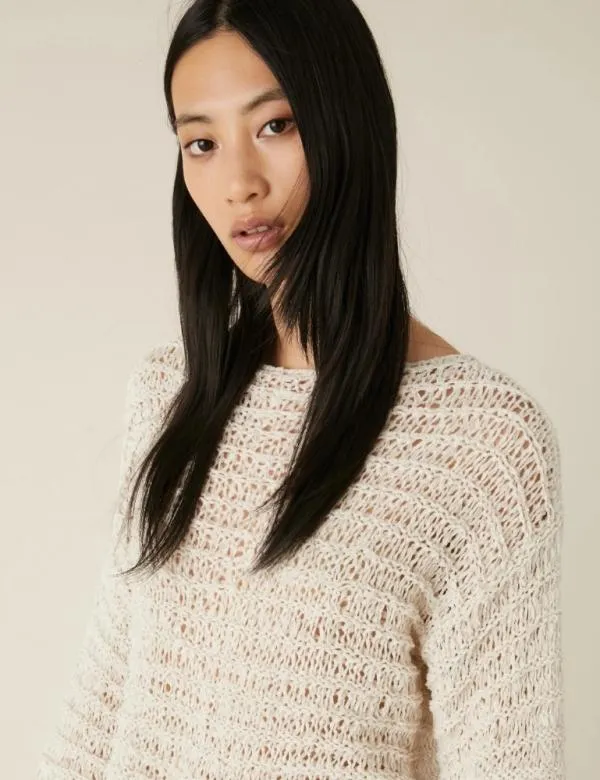 Marella Knitwear Women Cropped Sweater Wool White