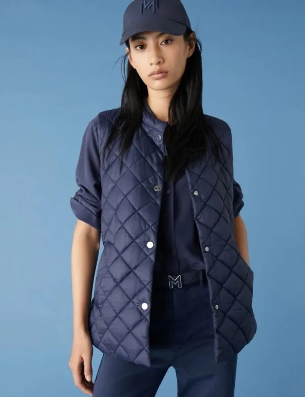 Marella Padded Coats Women Padded Gilet Midnightblue