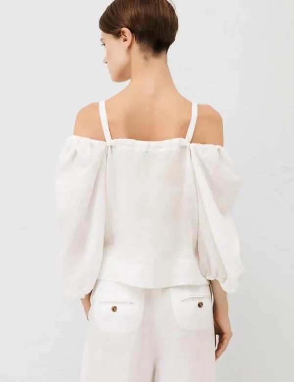 Marella Shirts Women Linen Top Optical White