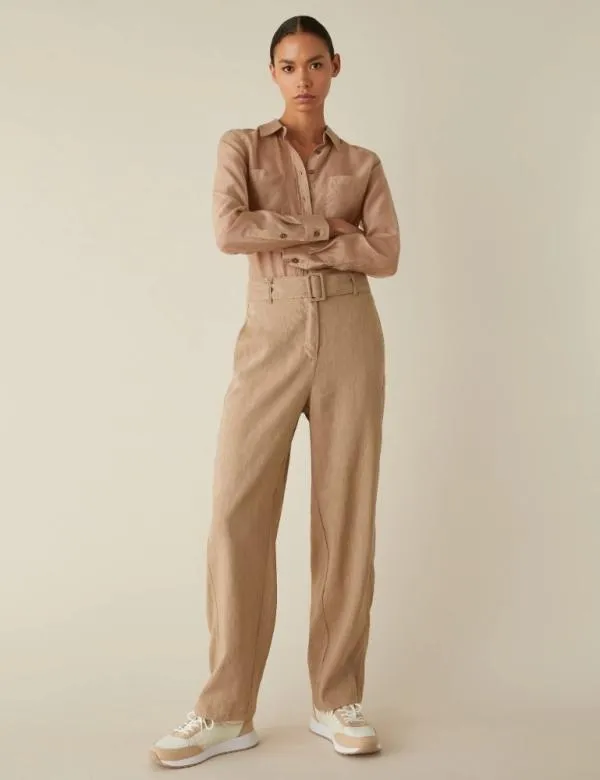 Marella Shirts Women Muslin Shirt Beige