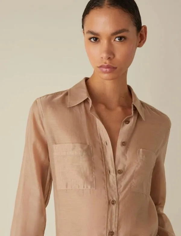 Marella Shirts Women Muslin Shirt Beige