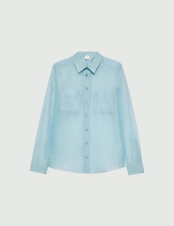 Marella Shirts Women Muslin Shirt Skyblue