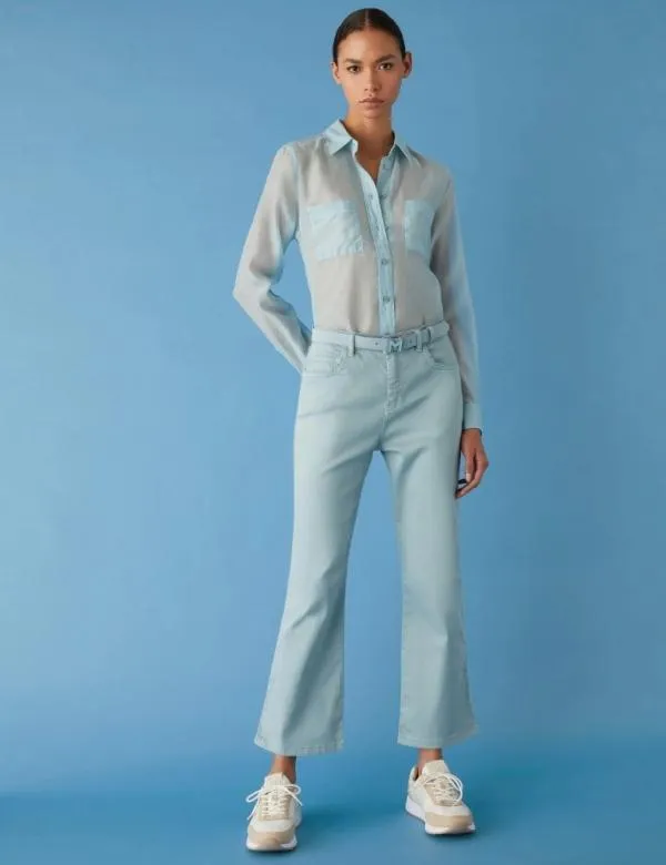 Marella Shirts Women Muslin Shirt Skyblue