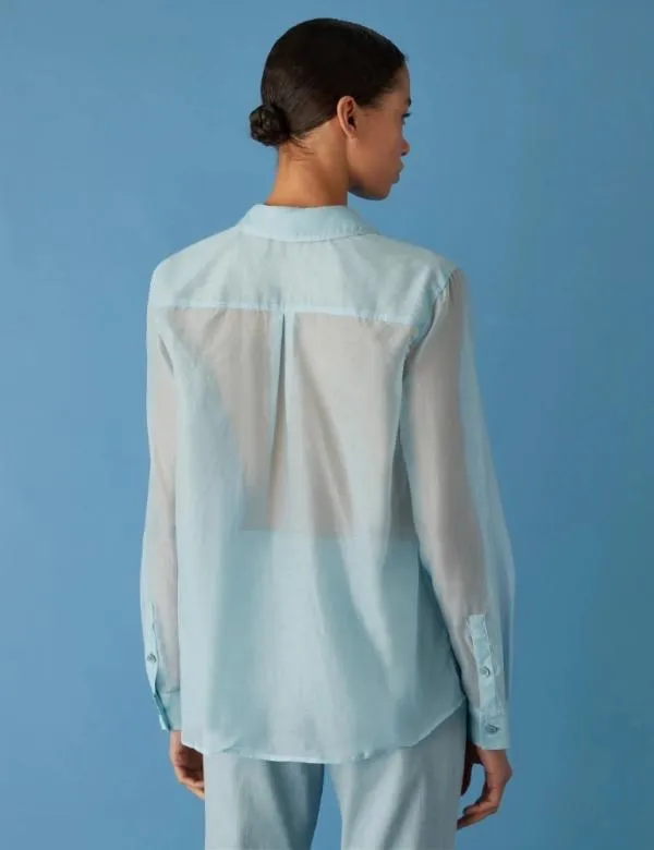 Marella Shirts Women Muslin Shirt Skyblue