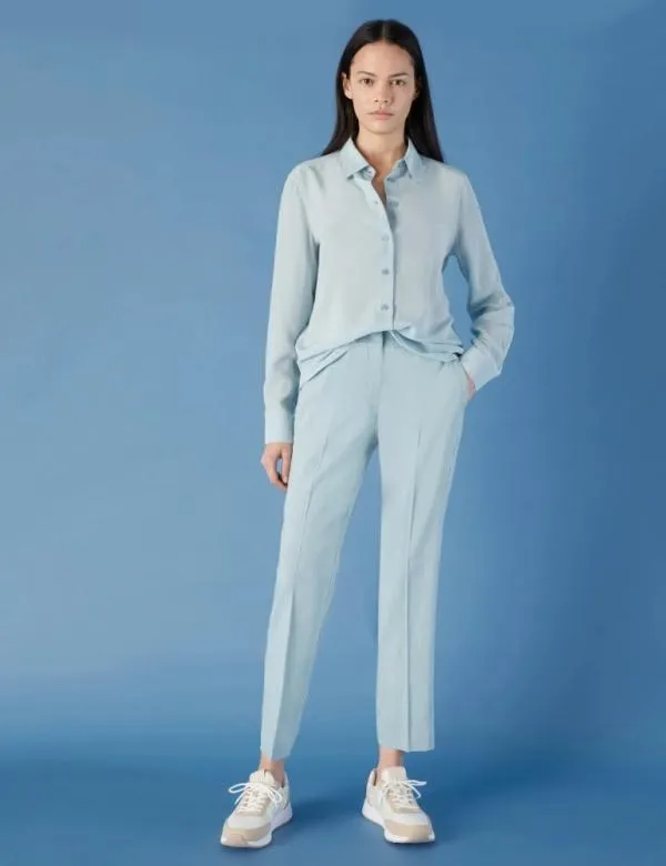 Marella Shirts Women Silk Shirt Skyblue