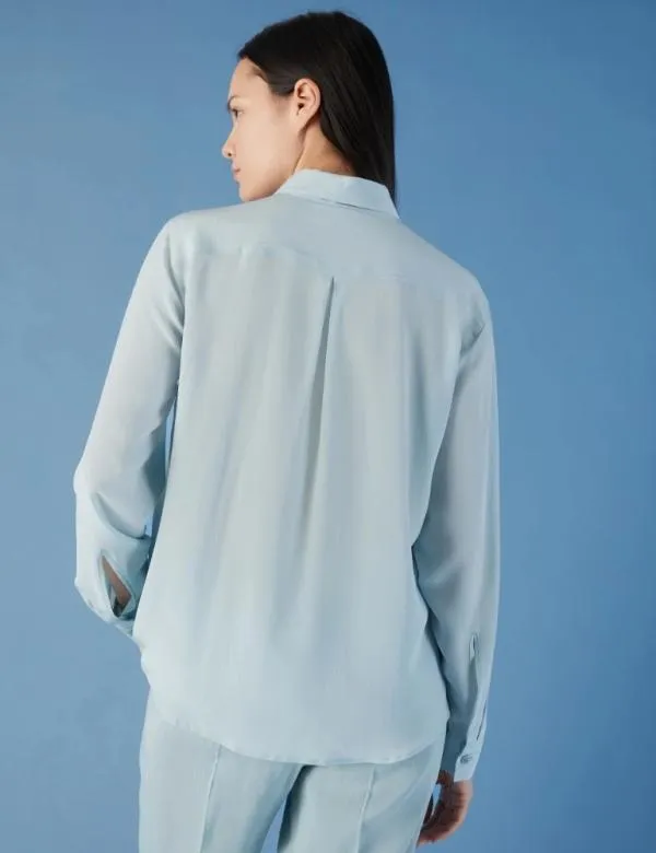 Marella Shirts Women Silk Shirt Skyblue