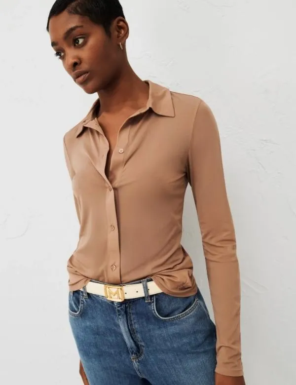 Marella Shirts Women Tulle Shirt Brown