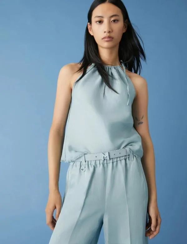 Marella Tops And TShirt Women Linenblend Top Skyblue