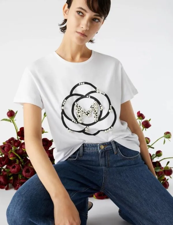 Marella Tops And TShirt Women Logo Tshirt White