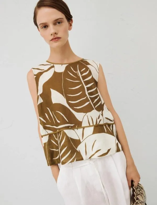 Marella Tops And TShirt Women Patterned Top Olive