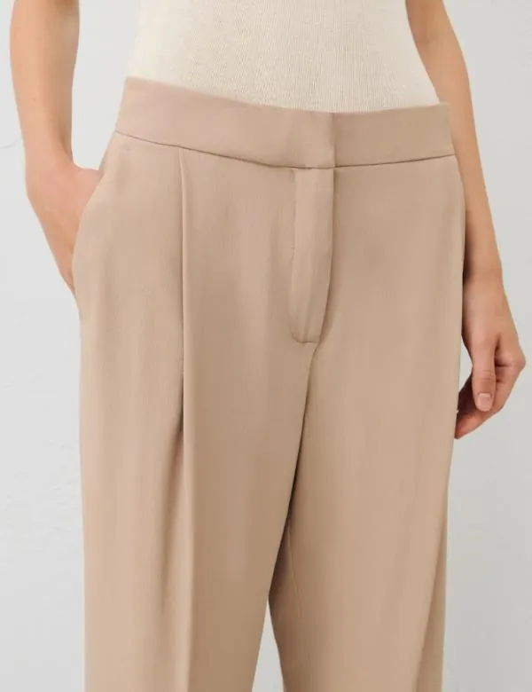 Marella Trousers Women Crepe Trousers Sand