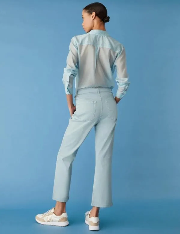 Marella Trousers Women Flared Jeans Skyblue
