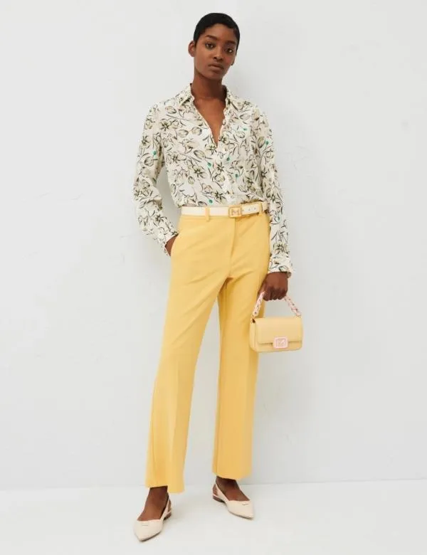 Marella Trousers Women Flared Trousers Gold