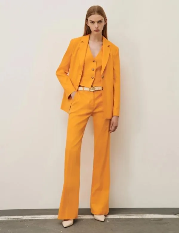 Marella Trousers Women Linenblend Trousers Orange
