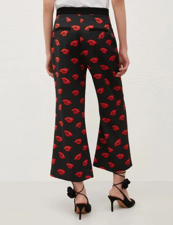 Marella Trousers Women Printed Trousers Black