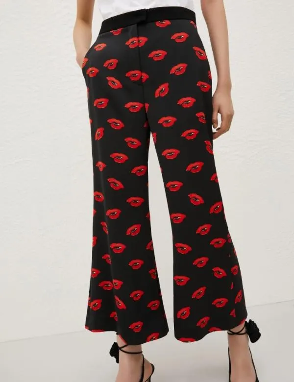 Marella Trousers Women Printed Trousers Black