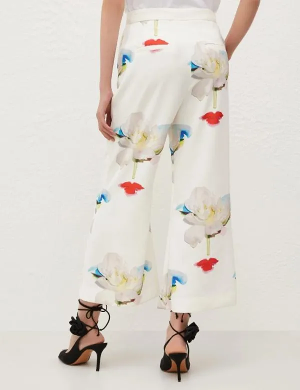 Marella Trousers Women Printed Trousers White
