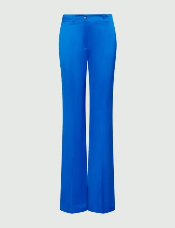 Marella Trousers Women Satin Trousers Deep Blue