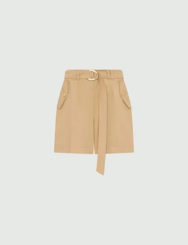 Marella Trousers Women Shorts and Belt Sand