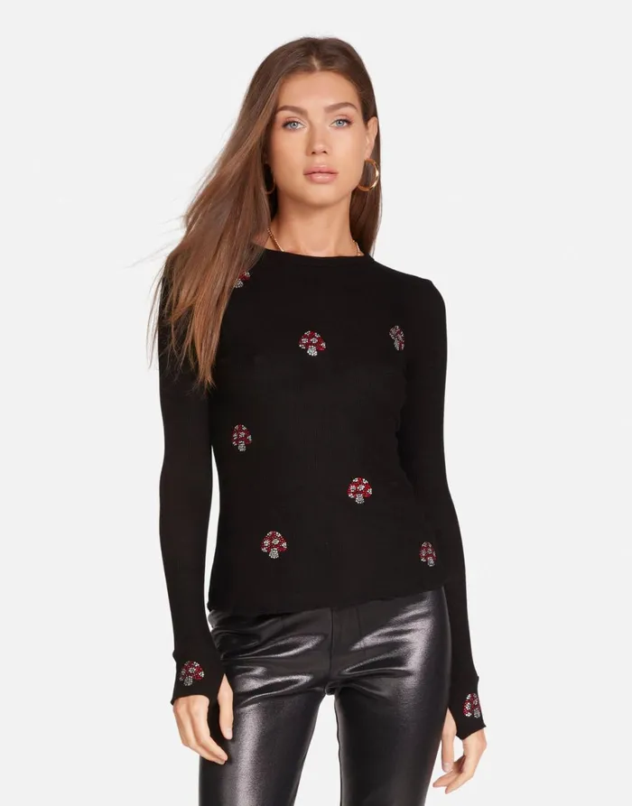 McKinley Crystal Mushrooms Black Women039s Lauren Moshi Long Sleeve