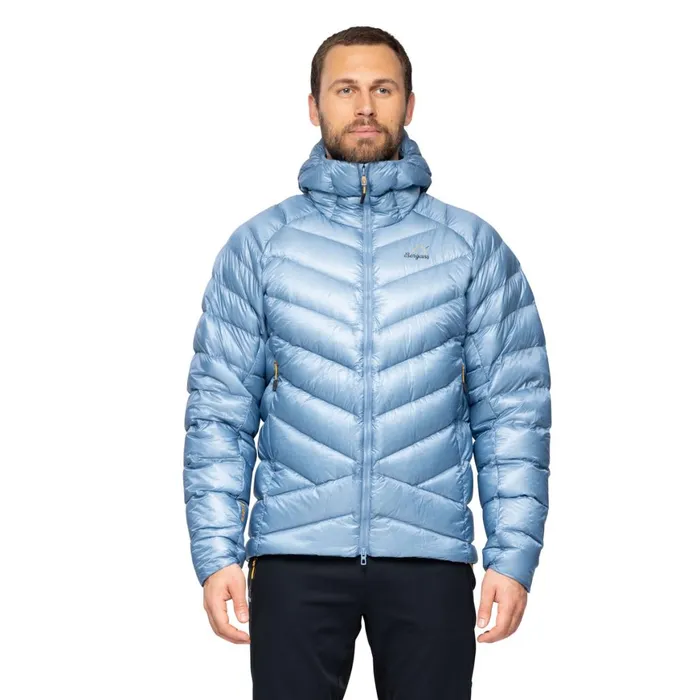 Men Bergans Of Norway Down Jackets Y Lightline Weightless Down Jacket Hood Elemental Blue