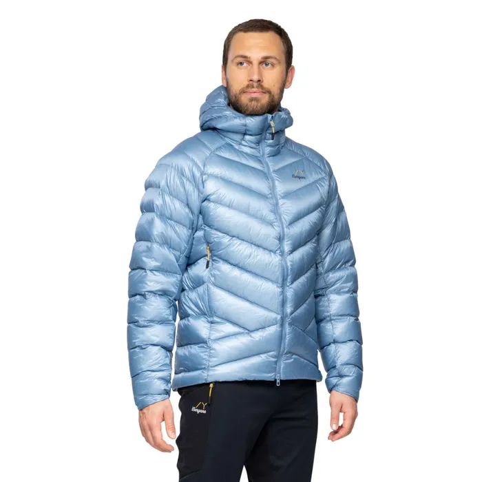Men Bergans Of Norway Down Jackets Y Lightline Weightless Down Jacket Hood Elemental Blue