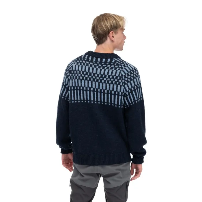 Men Bergans Of Norway Jumpers And Long Sleeves Nordmarka Merino Jumper Navy Blue Husky Blue
