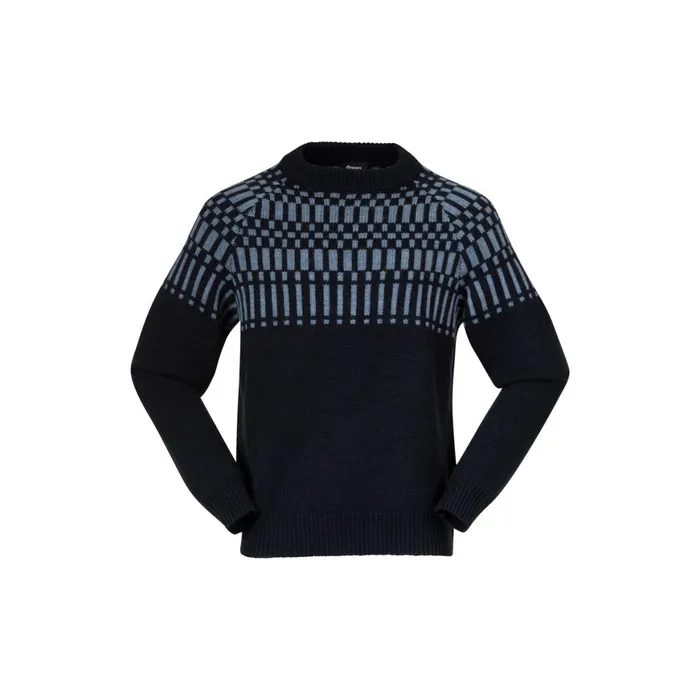 Men Bergans Of Norway Jumpers And Long Sleeves Nordmarka Merino Jumper Navy Blue Husky Blue