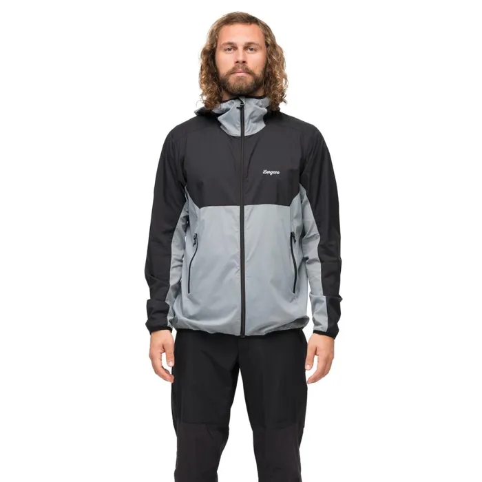 Men Bergans Of Norway Softshell Jackets Vaagaa Windbreaker Jacket Husky Blue Black