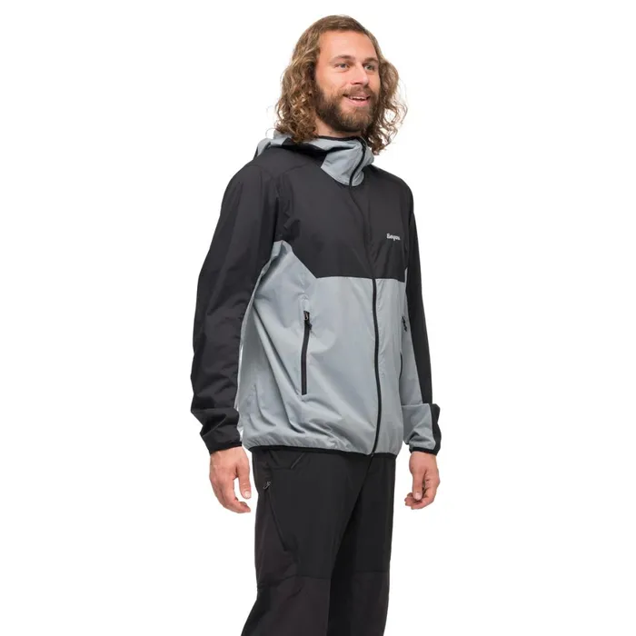 Men Bergans Of Norway Softshell Jackets Vaagaa Windbreaker Jacket Husky Blue Black