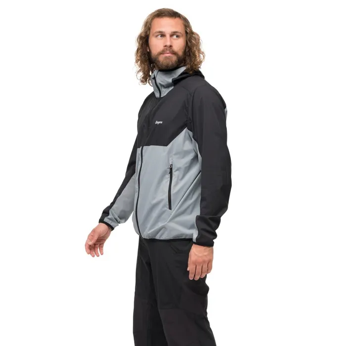 Men Bergans Of Norway Softshell Jackets Vaagaa Windbreaker Jacket Husky Blue Black