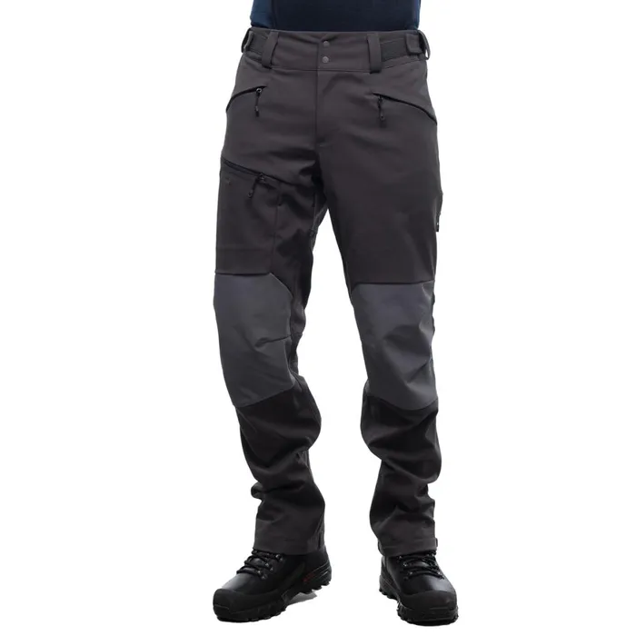 Men Bergans Of Norway Softshell Pants Fjorda Trekking Hybrid Pants Solid Charcoal